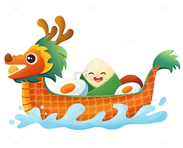 端午节划龙舟的粽子元素