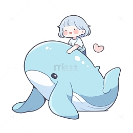 骑着鲸鱼的小女孩