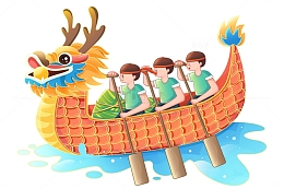 国潮端午端午节习俗赛龙舟元素