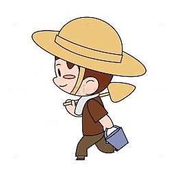 可爱线描风农民叔叔去劳动