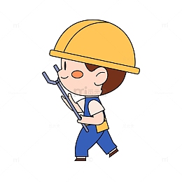 可爱线描风工人师傅职业人物