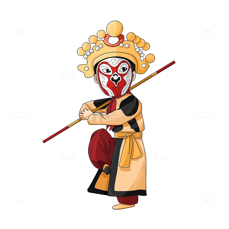 中国风传统文化戏曲猴戏人物