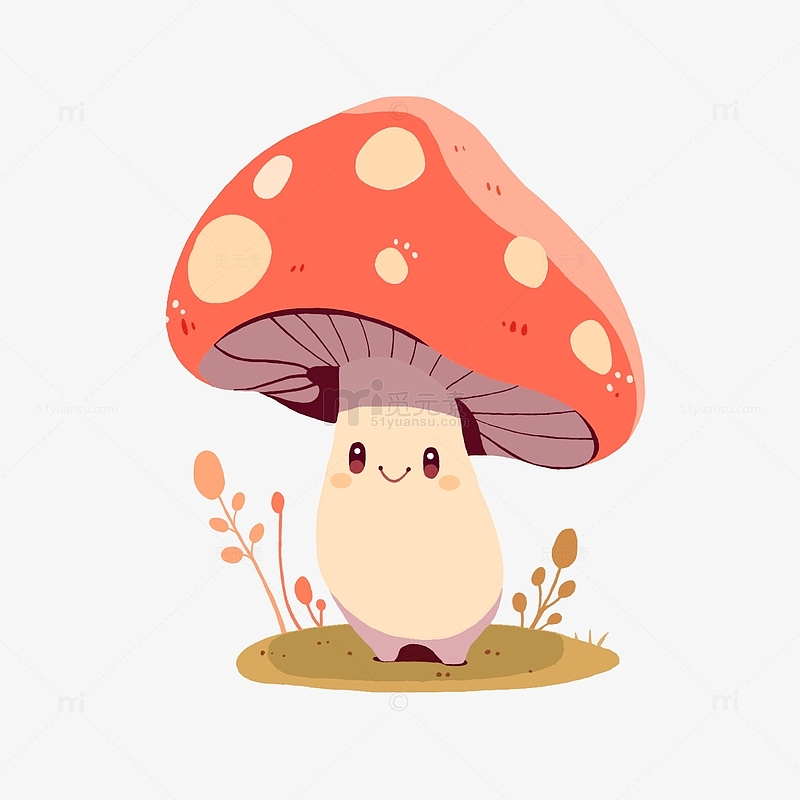 卡通手绘可爱蘑菇