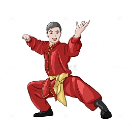 武术传统文化人物手绘元素