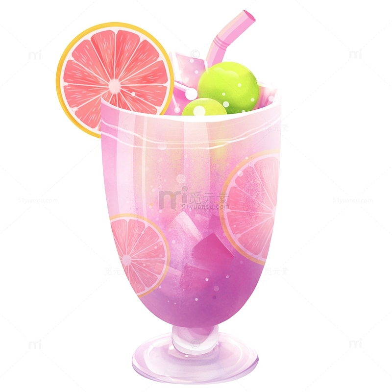 夏天饮料饮品冰饮果汁元素