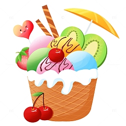 夏天美食冰淇淋雪糕元素