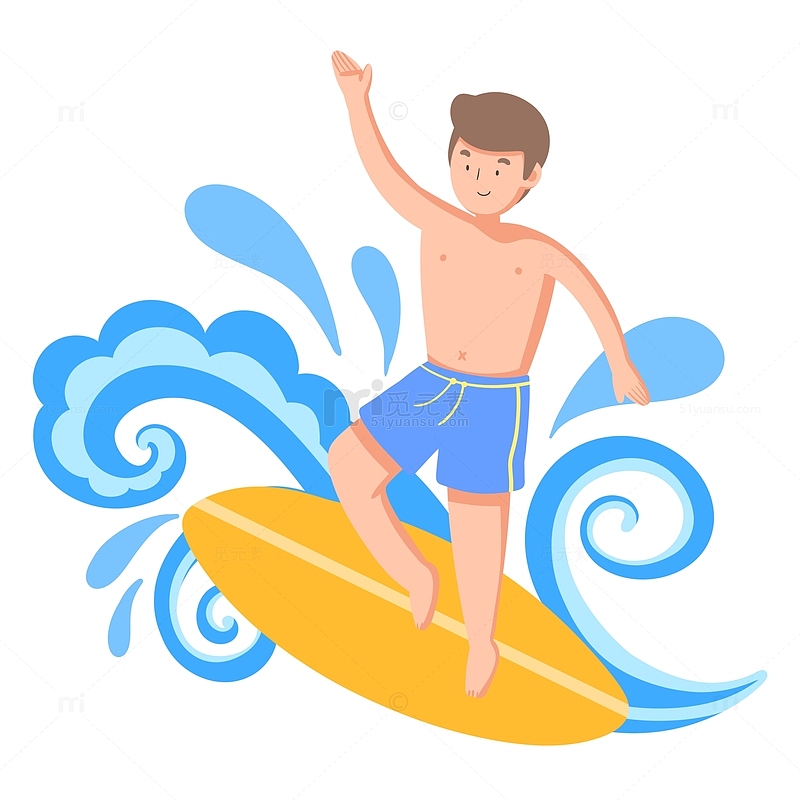 夏季夏至男孩冲浪滑板海浪