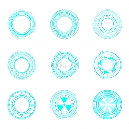 科技感大数据装饰圆形元素