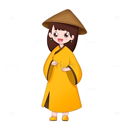 手绘中国少数民族京族免抠元素