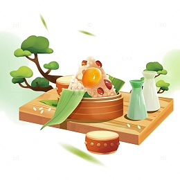 端午节手绘插画粽子元素
