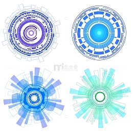 炫酷色渐变边框几何未来科技光效