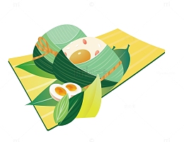 端午节粽子鸡蛋矢量插图