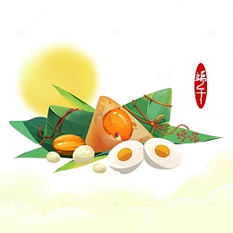 端午节插画手绘粽子元素