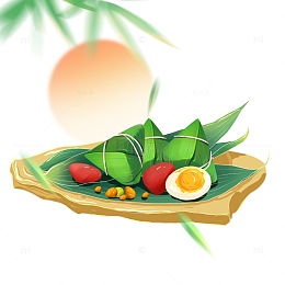 端午节手绘鸭蛋粽子元素