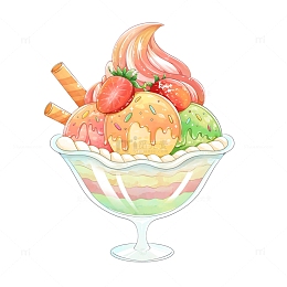 夏天凉爽雪糕冰淇淋手绘元素