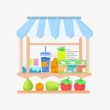 夏日清凉水果雪糕小卖部