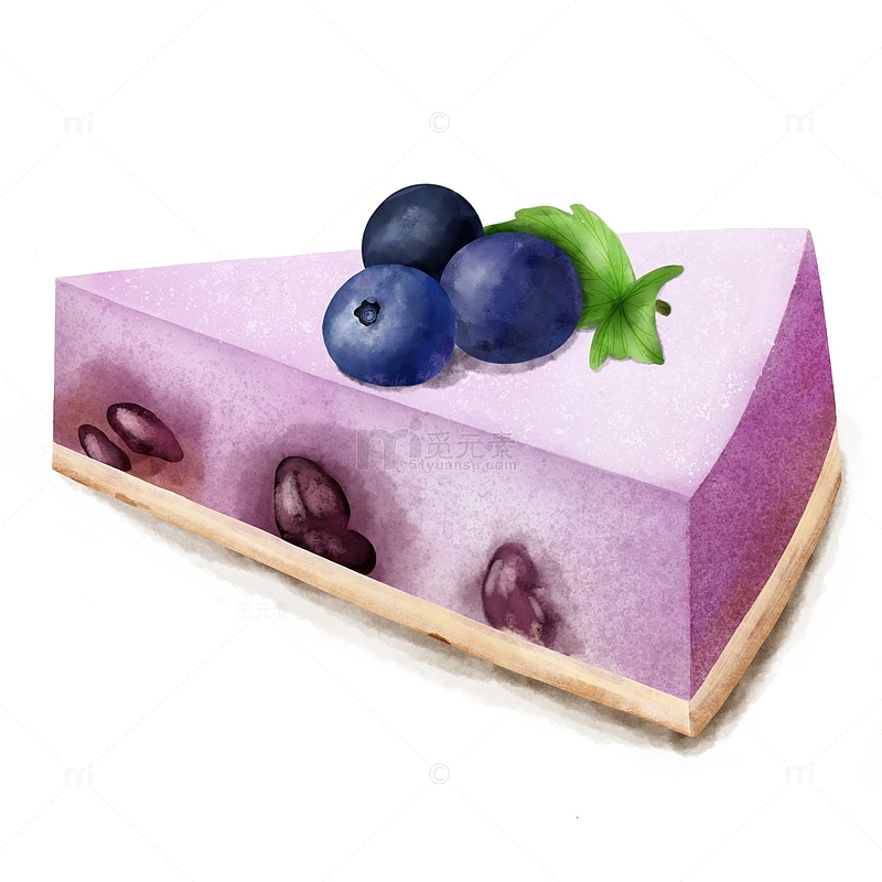 手绘水彩水果蛋糕