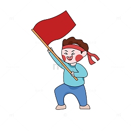高考表情包男孩举旗