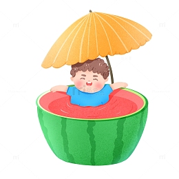 手绘夏季西瓜场景