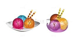 夏日冷饮冰激凌雪糕插画元素