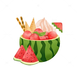夏天西瓜冰淇淋