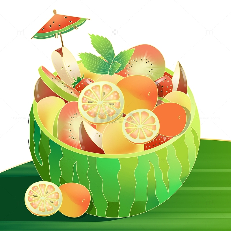水果植物装饰手绘插画元素