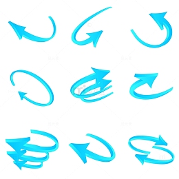 蓝色科技立体环绕箭头矢量元素