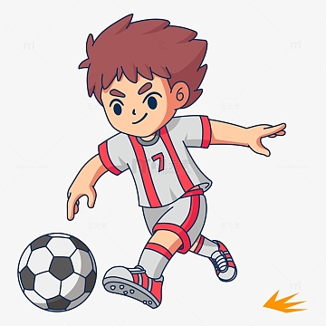 踢足球的小男孩