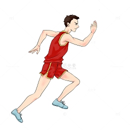卡通手绘运动跑步赛跑