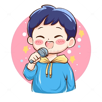 唱歌儿童儿童教育手绘元素
