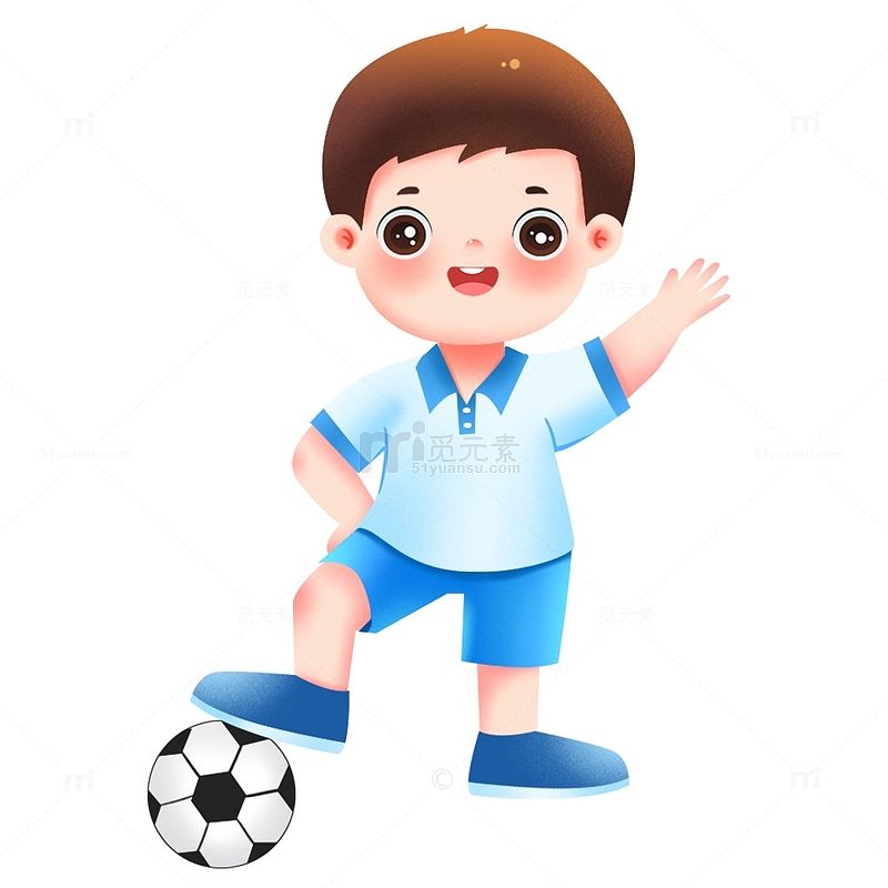 踢足球的男孩元素