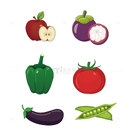 手绘矢量蔬果素材