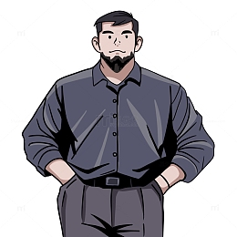 父亲节正面父爱如山插画卡通手绘男人