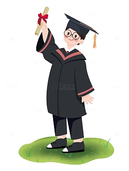 毕业季学士服金榜题名人物素材