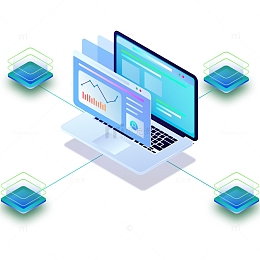 互联网智能信息可视化电脑数据图表分析