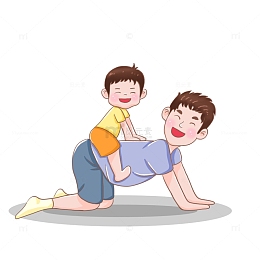 父亲节游戏骑插画元素