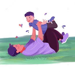 父亲节亲子人物