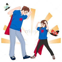 父亲节超人父女