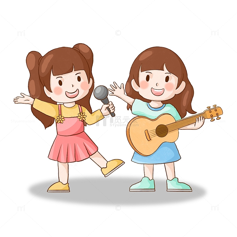 音乐兴趣班儿童乐队插画元素