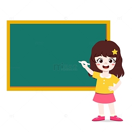 学生黑板写题目教室矢量场景