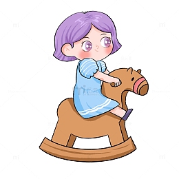 卡通可爱木马女孩