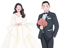 婚礼结婚情侣人物元素