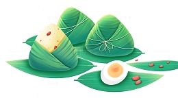 手绘粽子插画海报装饰元素