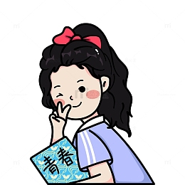 毕业季学生女生卡通手绘人物插画