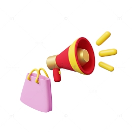 3D立体红色卡通节日喇叭购物袋