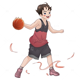 打篮球的男孩