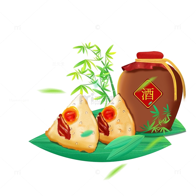 中国风传统节日端午节粽子装饰插画元素