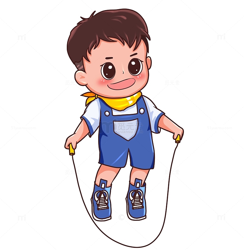 儿童跳绳运动插画