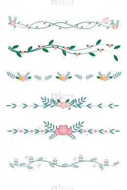 矢量简约花草标题框文本框