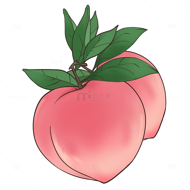 卡通手绘水果桃子